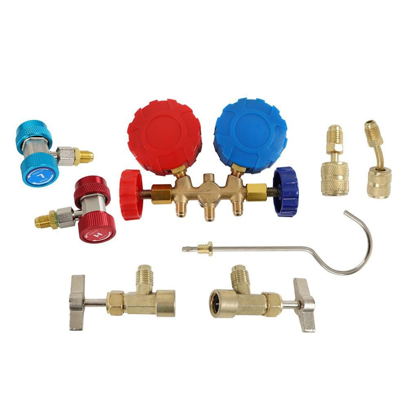 DURAFORCE 1/3 HP 4 CFM Air Vacuum Pump MANIFOLD GAUGE Set HVAC AC Refrigerant Kit
