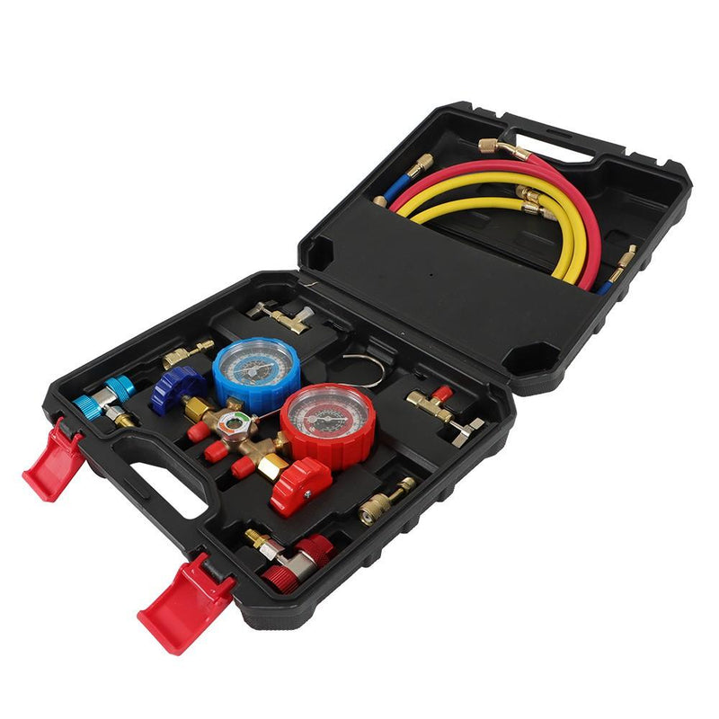 DURAFORCE 1/3 HP 4 CFM Air Vacuum Pump MANIFOLD GAUGE Set HVAC AC Refrigerant Kit