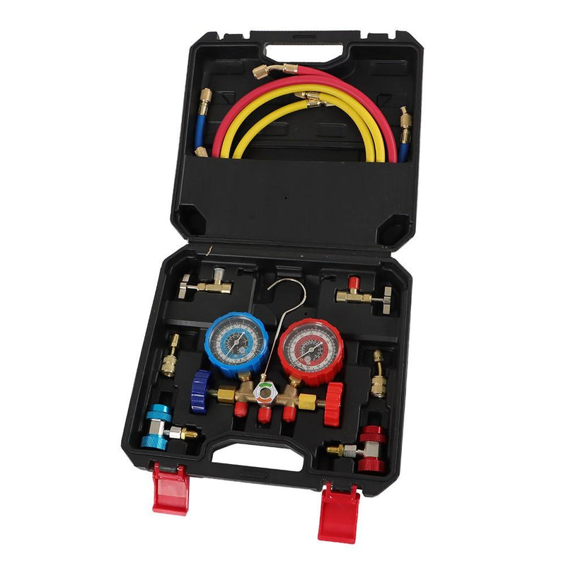 DURAFORCE 1/3 HP 4 CFM Air Vacuum Pump MANIFOLD GAUGE Set HVAC AC Refrigerant Kit