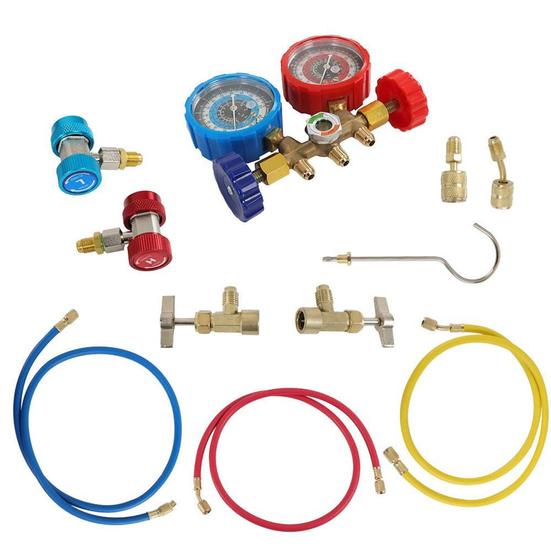 DURAFORCE 1/3 HP 4 CFM Air Vacuum Pump MANIFOLD GAUGE Set HVAC AC Refrigerant Kit