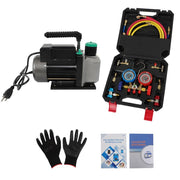 DURAFORCE 1/3 HP 4 CFM Air Vacuum Pump MANIFOLD GAUGE Set HVAC AC Refrigerant Kit