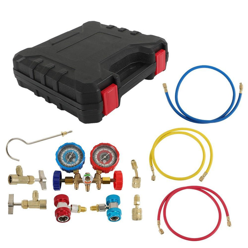 DURAFORCE 1/3 HP 4 CFM Air Vacuum Pump MANIFOLD GAUGE Set HVAC AC Refrigerant Kit