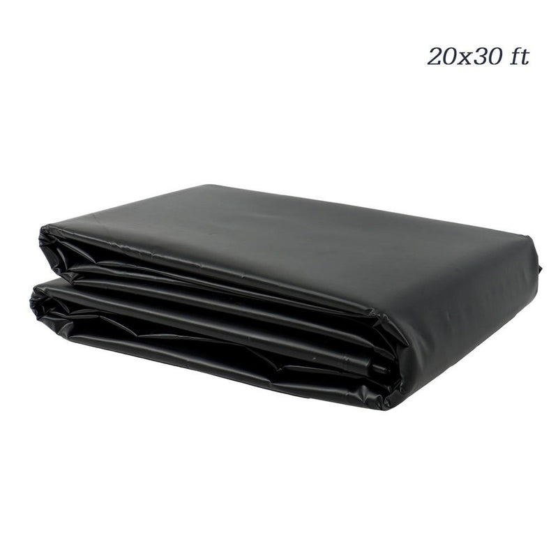 DURAFORCE 20ft*30ft Black Pond Waterproof Liner 20 Mil Thickness Fish Pond Liner HDPE