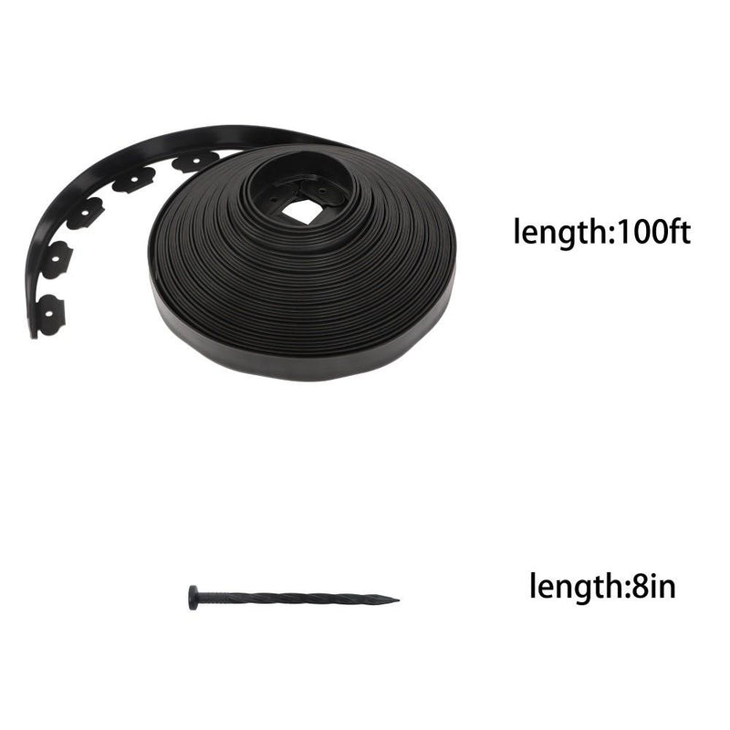 DURAFORCE 100FT 1.7" Garden Landscape Edging No Dig Lawn Edging Border With 40 8-In Spikes