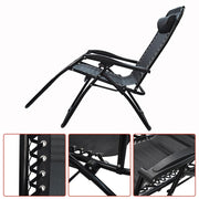 DURAFORCE Outdoor Folding Dual-Purpose Leisure Chairs 178*67*110cm W/ Pillow & Holder 2Pcs