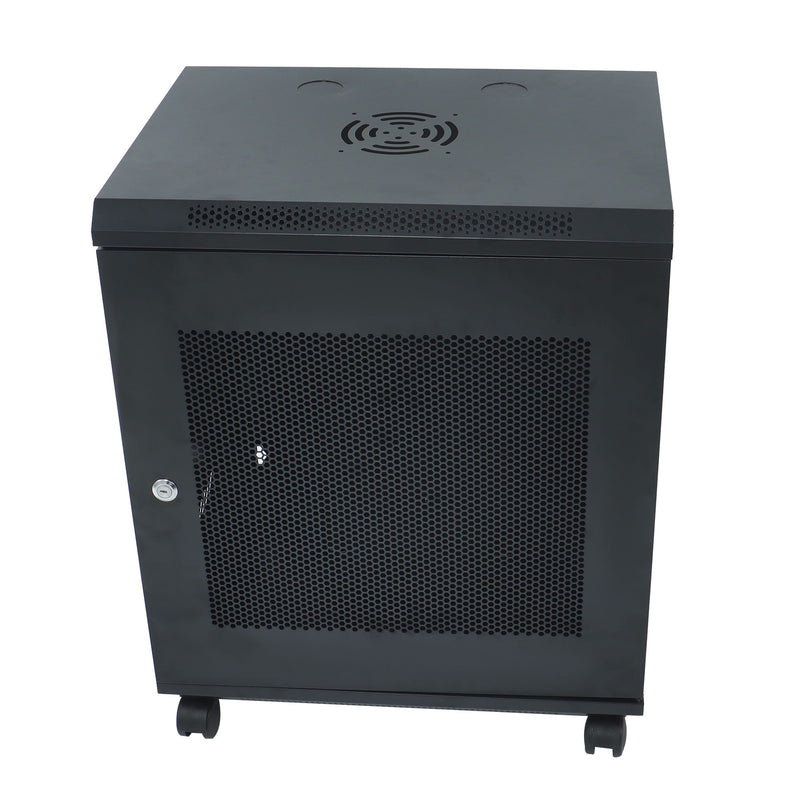 DURAFORCE 12U Wall Mount Rack Enclosure, 15.5" Deep, Secure Locking Door