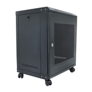 DURAFORCE 12U Wall Mount Rack Enclosure, 15.5" Deep, Secure Locking Door