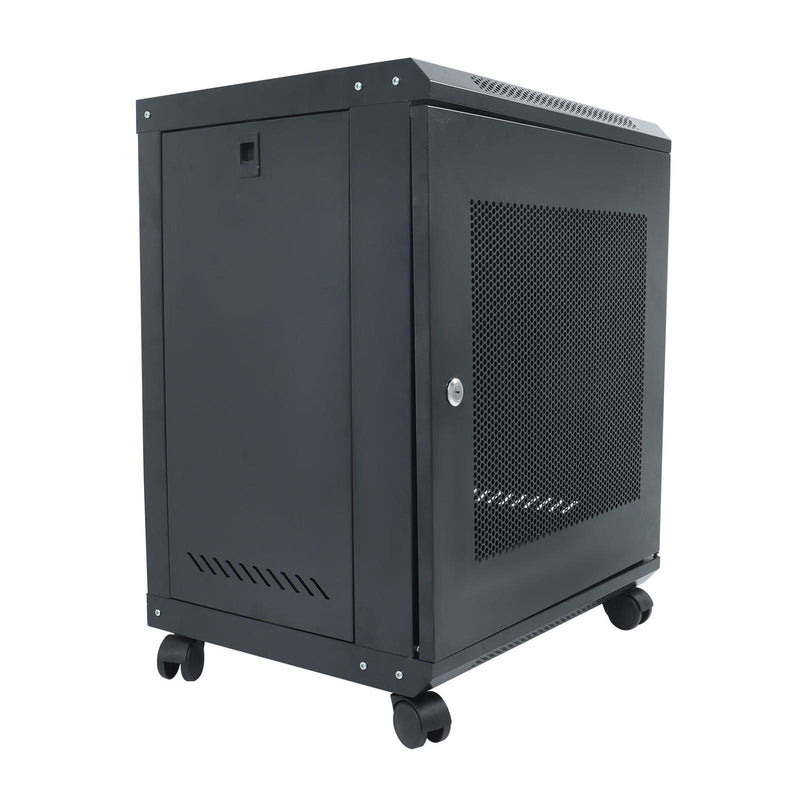 DURAFORCE 12U Wall Mount Rack Enclosure, 15.5" Deep, Secure Locking Door