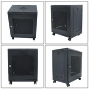 DURAFORCE 12U Wall Mount Rack Enclosure, 15.5" Deep, Secure Locking Door