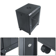 DURAFORCE 12U Wall Mount Rack Enclosure, 15.5" Deep, Secure Locking Door