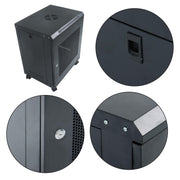 DURAFORCE 12U Wall Mount Rack Enclosure, 15.5" Deep, Secure Locking Door