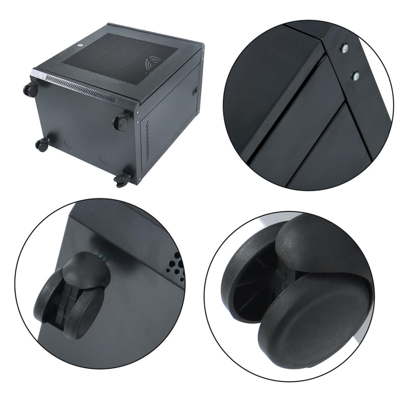 DURAFORCE 12U Wall Mount Rack Enclosure, 15.5" Deep, Secure Locking Door