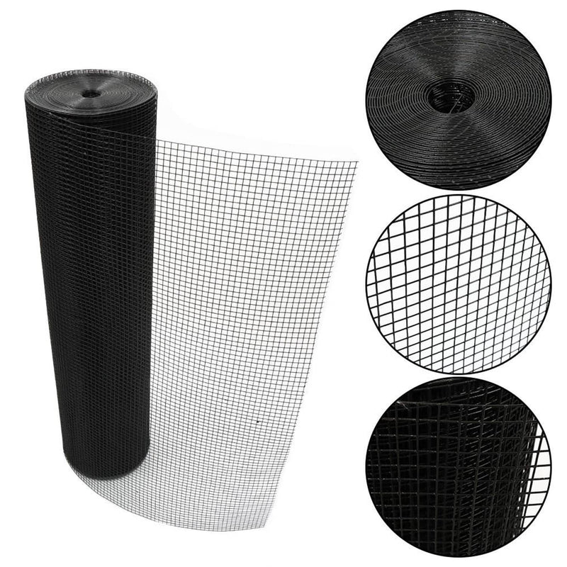 DURAFORCE Black Chicken Rabbit Mesh 48'' x 100' 1/2 inch Hardware Cloth Electric Welding