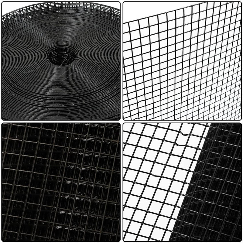 DURAFORCE Black Chicken Rabbit Mesh 48'' x 100' 1/2 inch Hardware Cloth Electric Welding