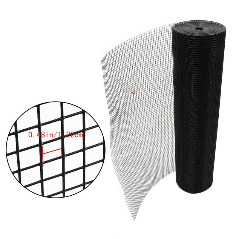 DURAFORCE Black Chicken Rabbit Mesh 48'' x 100' 1/2 inch Hardware Cloth Electric Welding