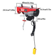 DURAFORCE Wired Remote Control Crane Winch Mini Electric Hoist 1350W 1760lbs 14ft/4.2m