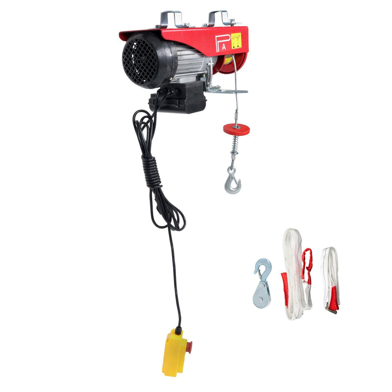 DURAFORCE Wired Remote Control Crane Winch Mini Electric Hoist 1350W 1760lbs 14ft/4.2m