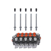 DURAFORCE 5 Spool 11 GPM Hydraulic Control Valve SAE Ports Monoblock Double Acting