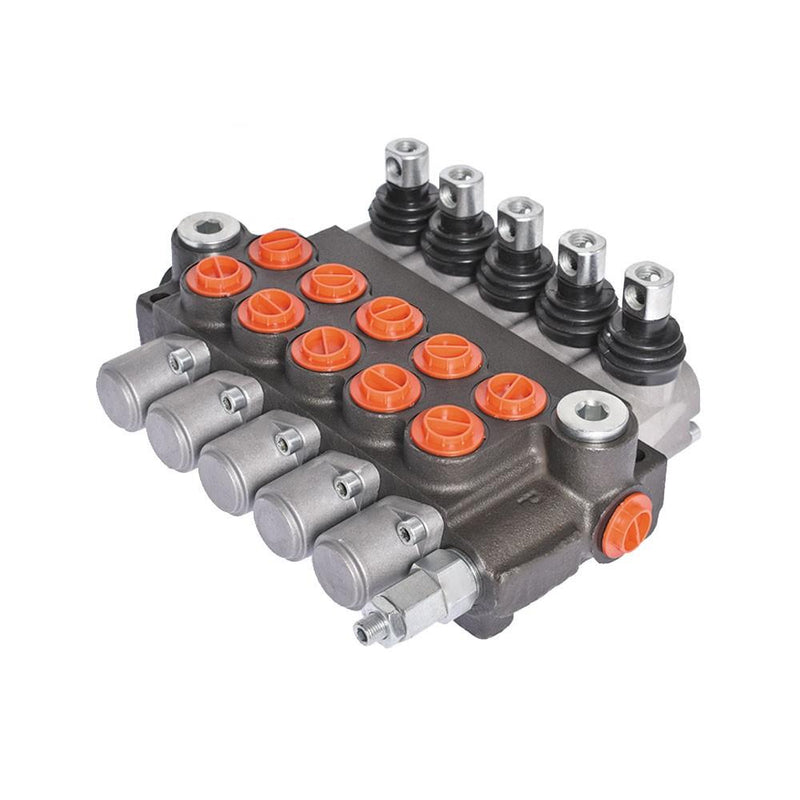 DURAFORCE 5 Spool 11 GPM Hydraulic Control Valve SAE Ports Monoblock Double Acting