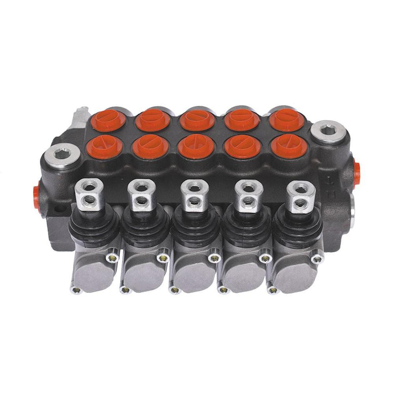 DURAFORCE 5 Spool 11 GPM Hydraulic Control Valve SAE Ports Monoblock Double Acting