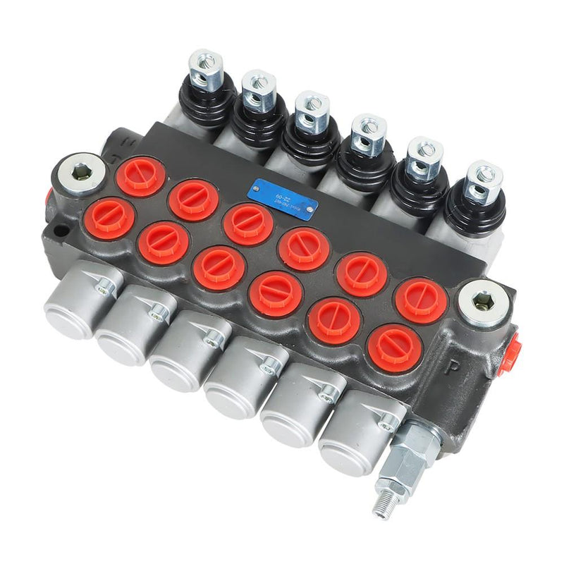 DURAFORCE 6 Spool 11GPM Hydraulic Directional Control Valve Adjustable Relief Valve