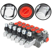 DURAFORCE 6 Spool 11GPM Hydraulic Directional Control Valve Adjustable Relief Valve