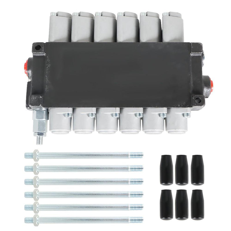 DURAFORCE 6 Spool 11GPM Hydraulic Directional Control Valve Adjustable Relief Valve