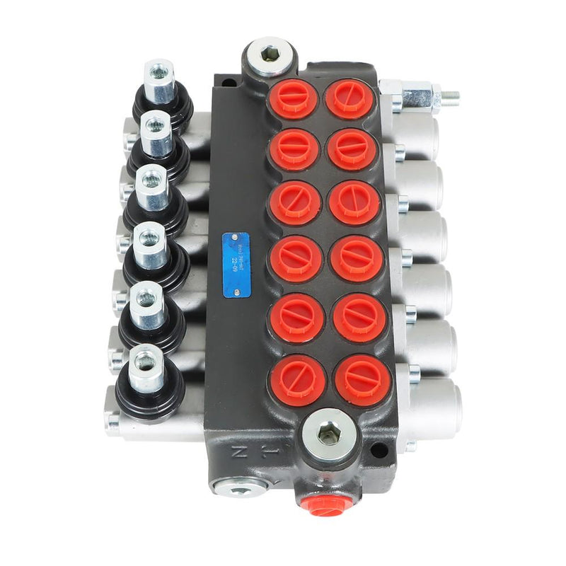 DURAFORCE 6 Spool 11GPM Hydraulic Directional Control Valve Adjustable Relief Valve