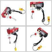 DURAFORCE 1760lbs 1350W Electric Hoist with 13ft Lifting Belt+3.2ft Metal Ring Axle Belt