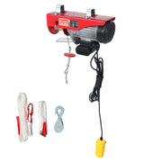 DURAFORCE 1760lbs 1350W Electric Hoist with 13ft Lifting Belt+3.2ft Metal Ring Axle Belt