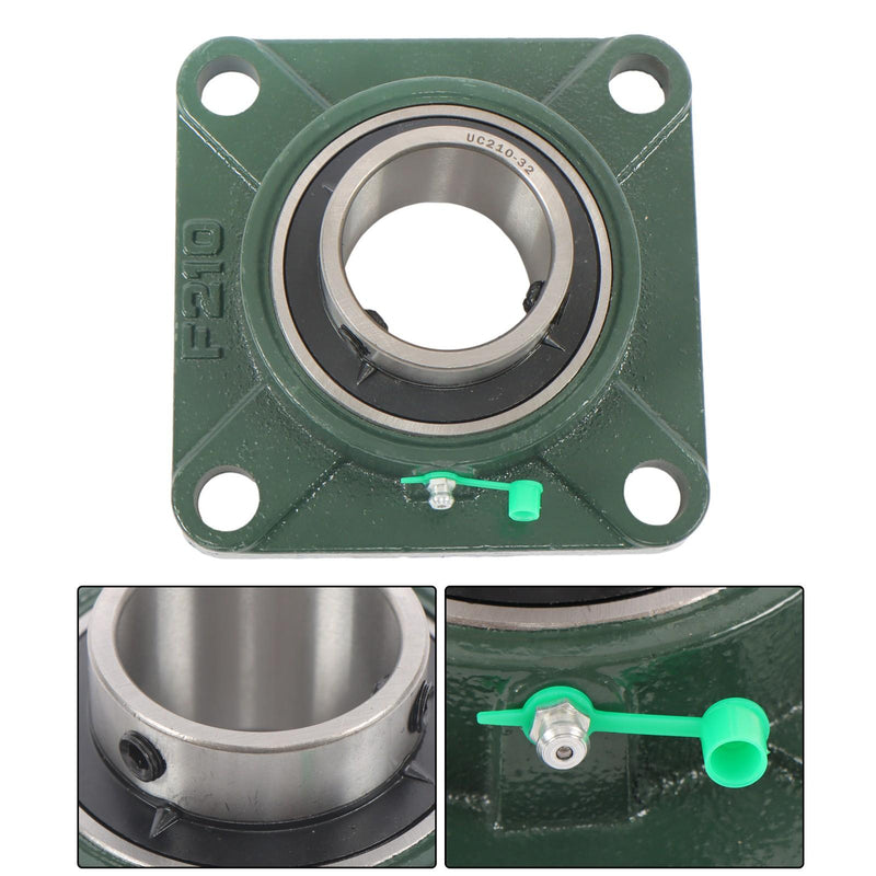 DURAFORCE Self-Aligning UCF210-32 Pillow Block Bearing 4-Bolt 2" Bore Solid Base 10pcs