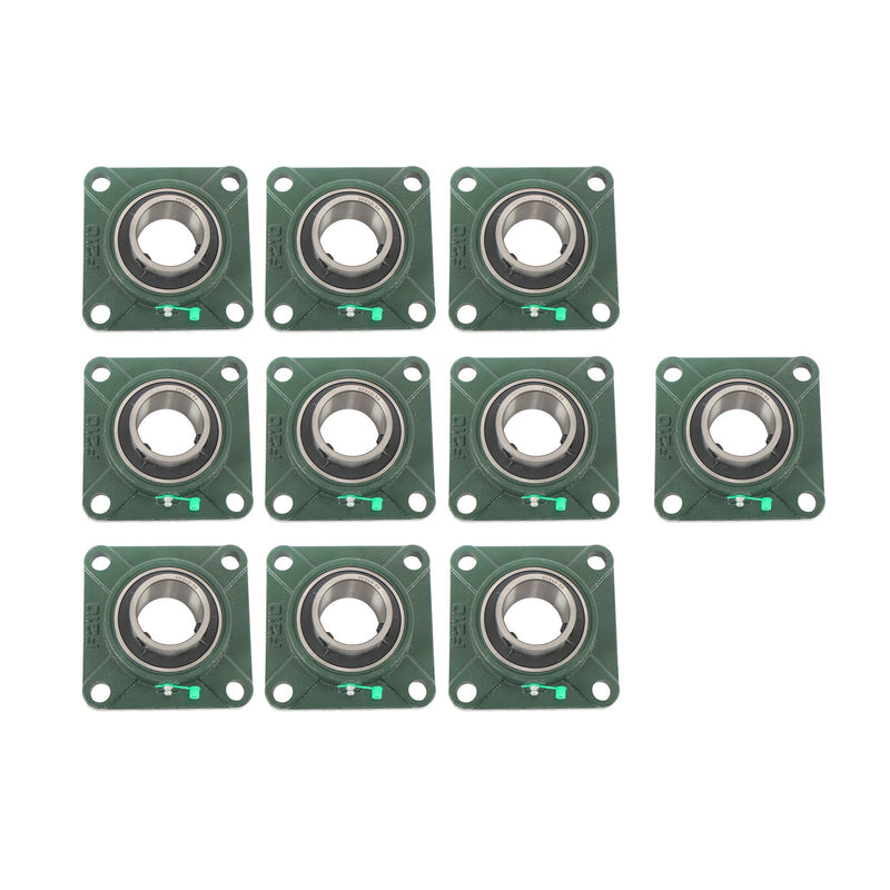 DURAFORCE 10 Pack Self-Aligning UCF210-32 Pillow Block Bearing 4-Bolt 2" Bore Solid Base