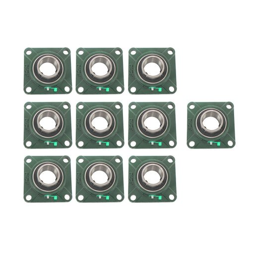 DURAFORCE 10 Pack Self-Aligning UCF210-32 Pillow Block Bearing 4-Bolt 2" Bore Solid Base