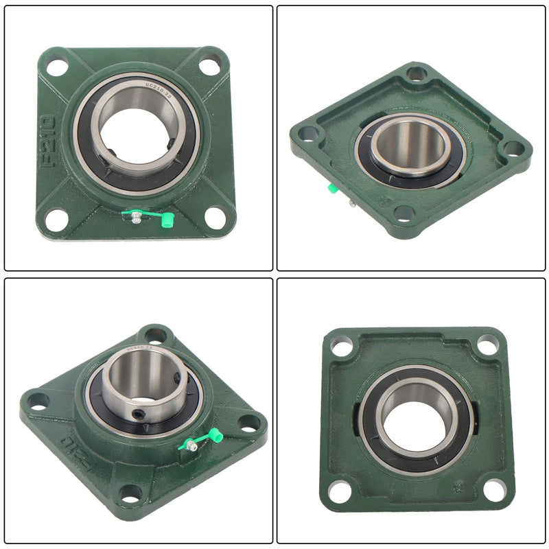 DURAFORCE 10 Pack Self-Aligning UCF210-32 Pillow Block Bearing 4-Bolt 2" Bore Solid Base