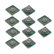 DURAFORCE 10 Pack Self-Aligning UCF210-32 Pillow Block Bearing 4-Bolt 2" Bore Solid Base