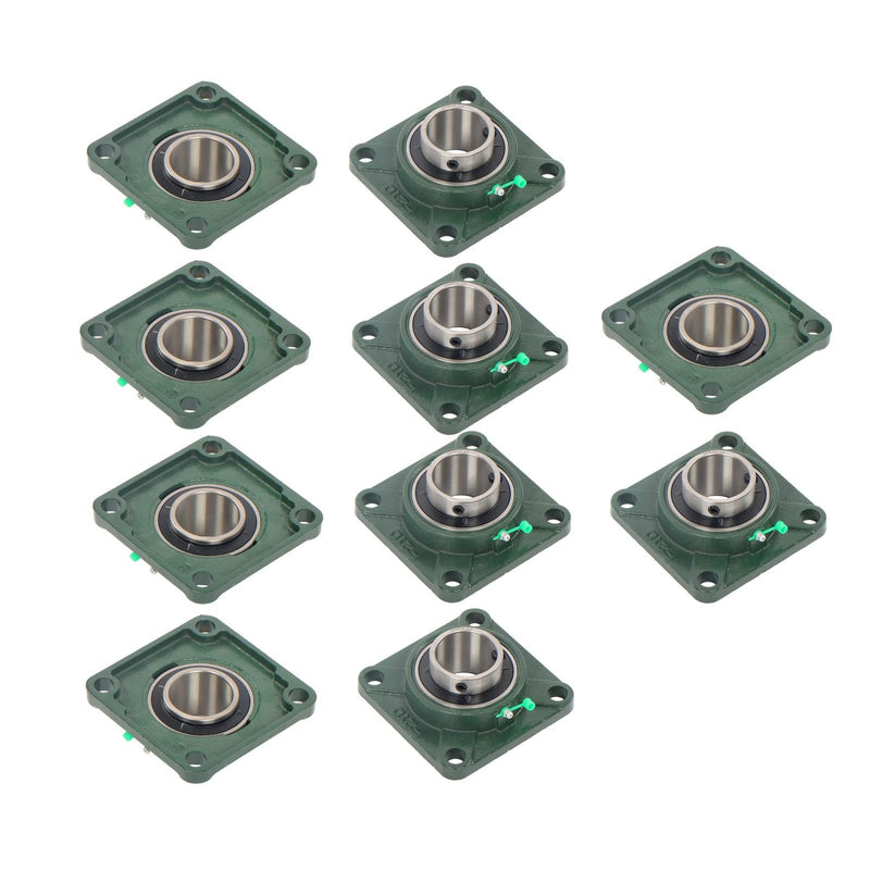 DURAFORCE 10 Pack Self-Aligning UCF210-32 Pillow Block Bearing 4-Bolt 2" Bore Solid Base