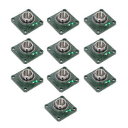 DURAFORCE 10 Pack Self-Aligning UCF210-32 Pillow Block Bearing 4-Bolt 2" Bore Solid Base