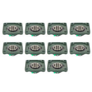 DURAFORCE 10 Pack Self-Aligning UCF210-32 Pillow Block Bearing 4-Bolt 2" Bore Solid Base