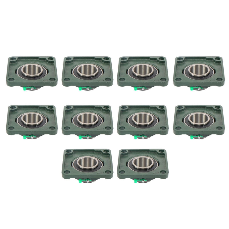 DURAFORCE 10 Pack Self-Aligning UCF210-32 Pillow Block Bearing 4-Bolt 2" Bore Solid Base