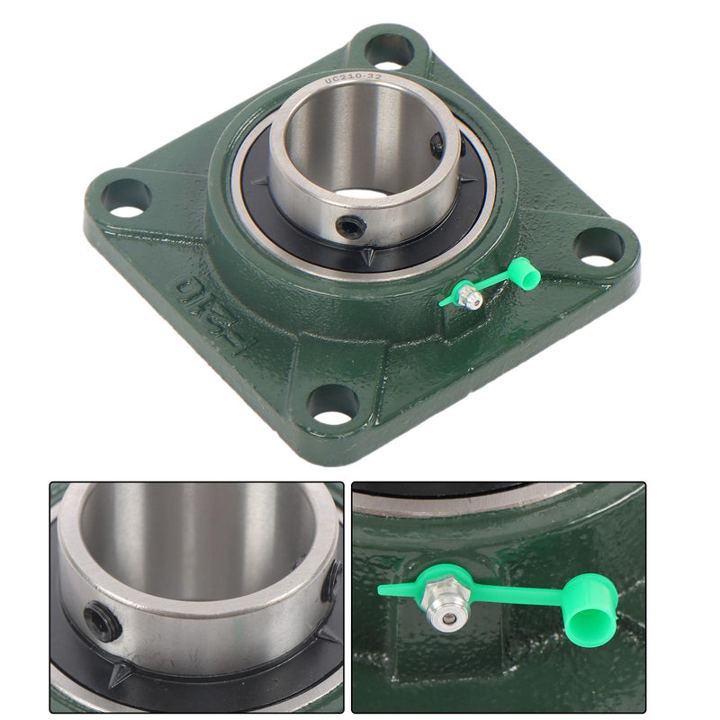 DURAFORCE 10 Pack Self-Aligning UCF210-32 Pillow Block Bearing 4-Bolt 2" Bore Solid Base