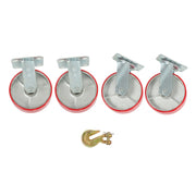 DURAFORCE 4 Pack 6" × 2" Swivel Caster Wheels 4800Lbs Polyurethane (2 Swivel & 2 Rigid)
