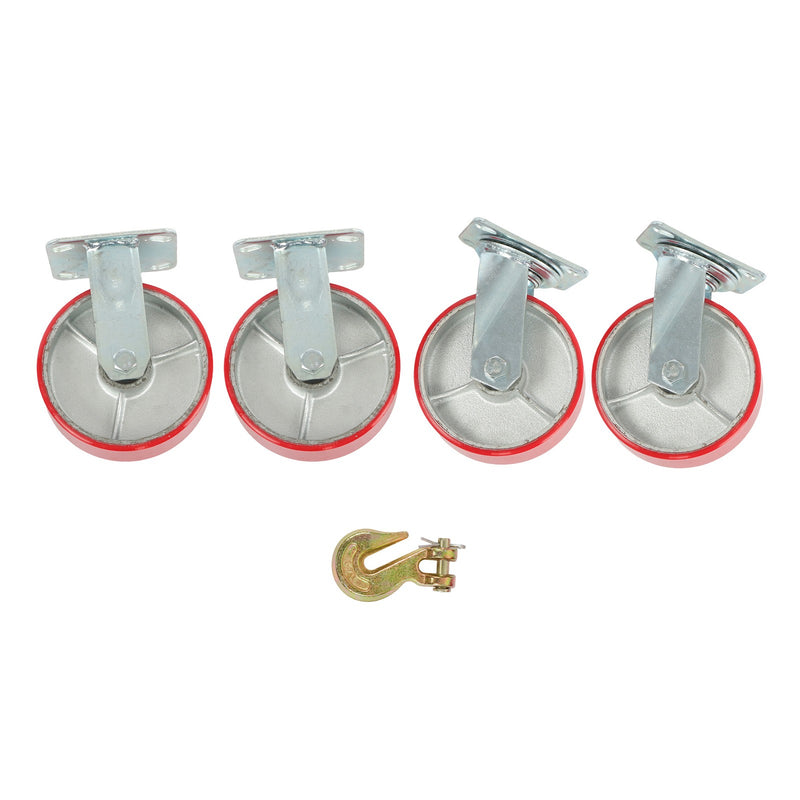 DURAFORCE 4 Pack 6" × 2" Swivel Caster Wheels 4800Lbs Polyurethane (2 Swivel & 2 Rigid)