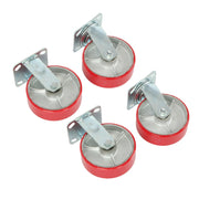 DURAFORCE 4 Pack 6" × 2" Swivel Caster Wheels 4800Lbs Polyurethane (2 Swivel & 2 Rigid)