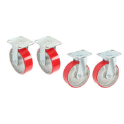 DURAFORCE 4 Pack 6" × 2" Swivel Caster Wheels 4800Lbs Polyurethane (2 Swivel & 2 Rigid)