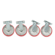 DURAFORCE 4 Pack 6" × 2" Swivel Caster Wheels 4800Lbs Polyurethane (2 Swivel & 2 Rigid)