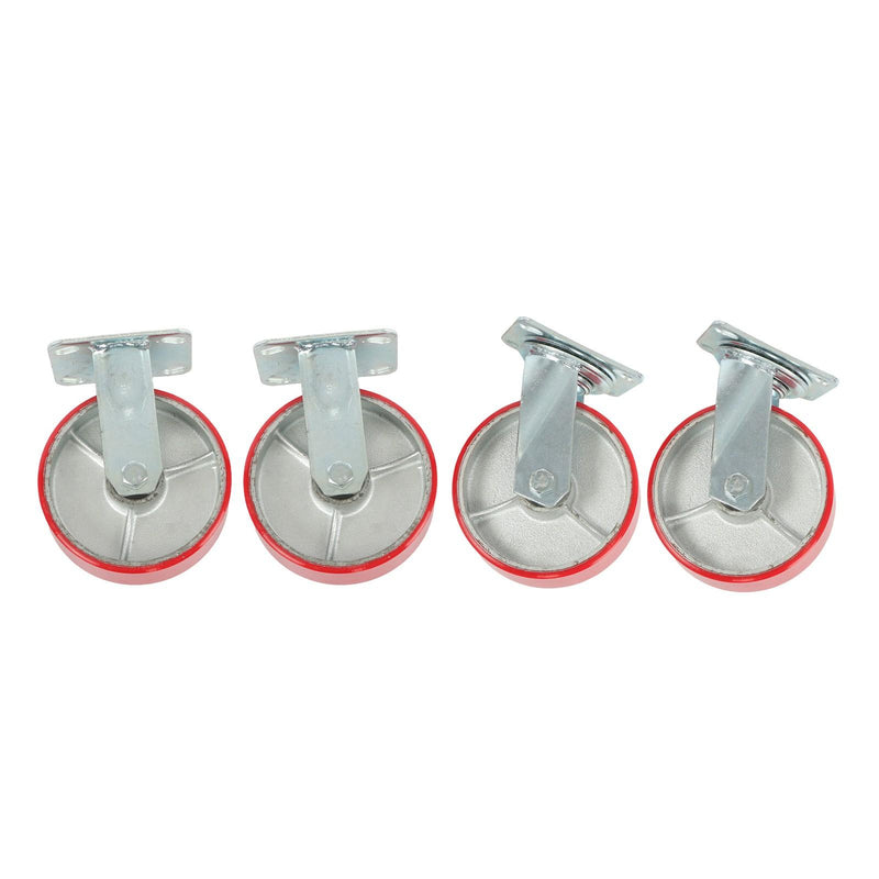 DURAFORCE 4 Pack 6" × 2" Swivel Caster Wheels 4800Lbs Polyurethane (2 Swivel & 2 Rigid)