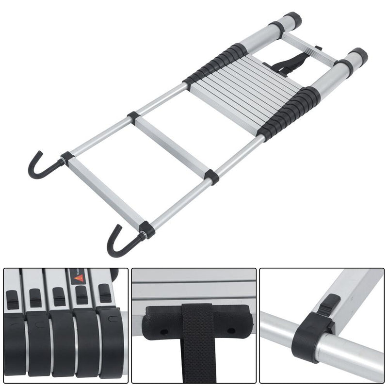 DURAFORCE 14.5 FT Aluminum Telescoping Ladder Telescopic Multi Purpose For Home 330lbs