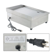 DURAFORCE 22" Flat Top Electric Grill 1600W Commercial Griddle Stainless Steel Countertop