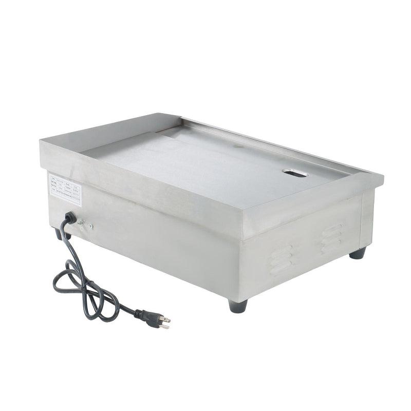 DURAFORCE 22" Flat Top Electric Grill 1600W Commercial Griddle Stainless Steel Countertop
