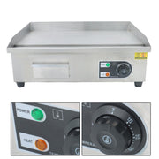 DURAFORCE 22" Flat Top Electric Grill 1600W Commercial Griddle Stainless Steel Countertop